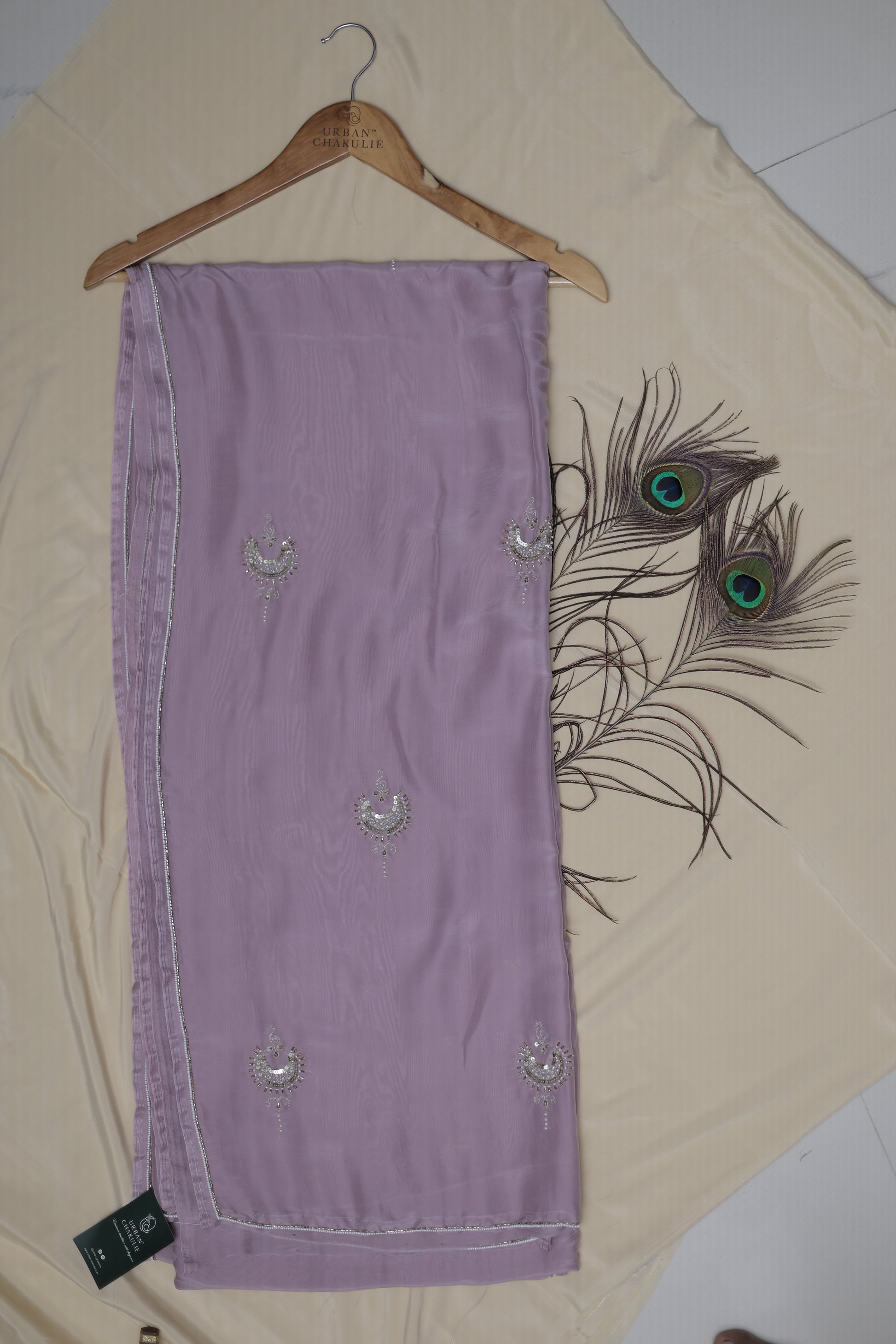 LIGHT PURPLE - AUTUMN CREPE SAREE (INDU REKHA- MOON’S ARC)