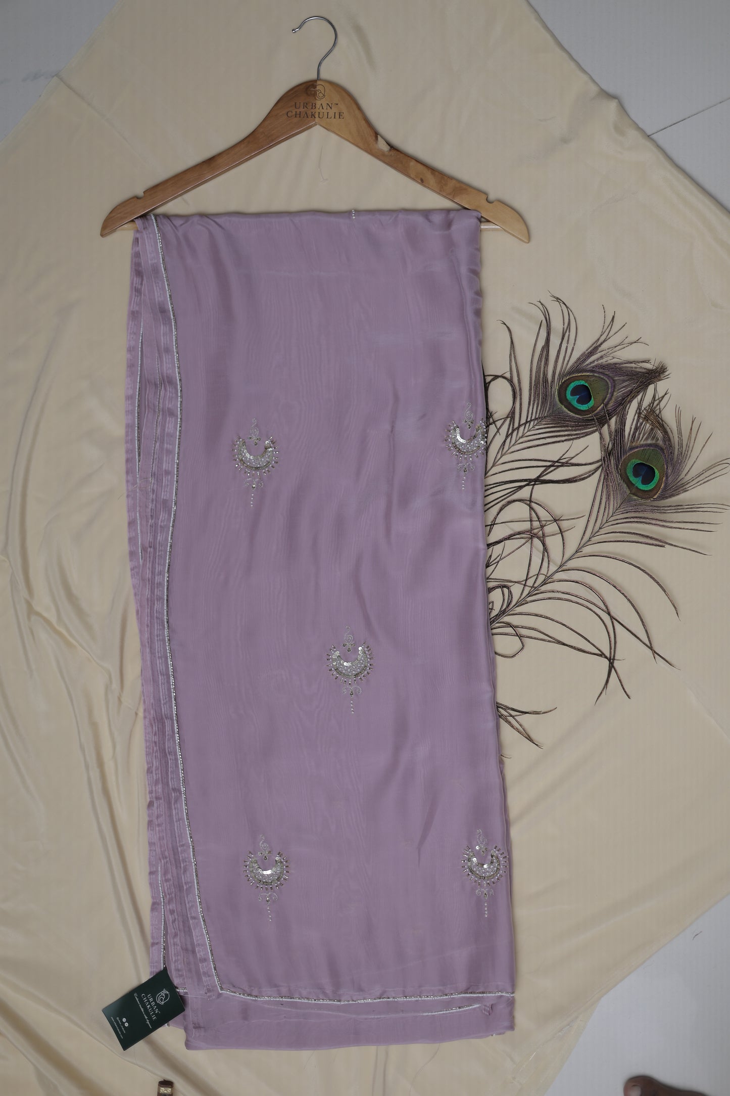 LIGHT PURPLE - AUTUMN CREPE SAREE (INDU REKHA- MOON’S ARC)