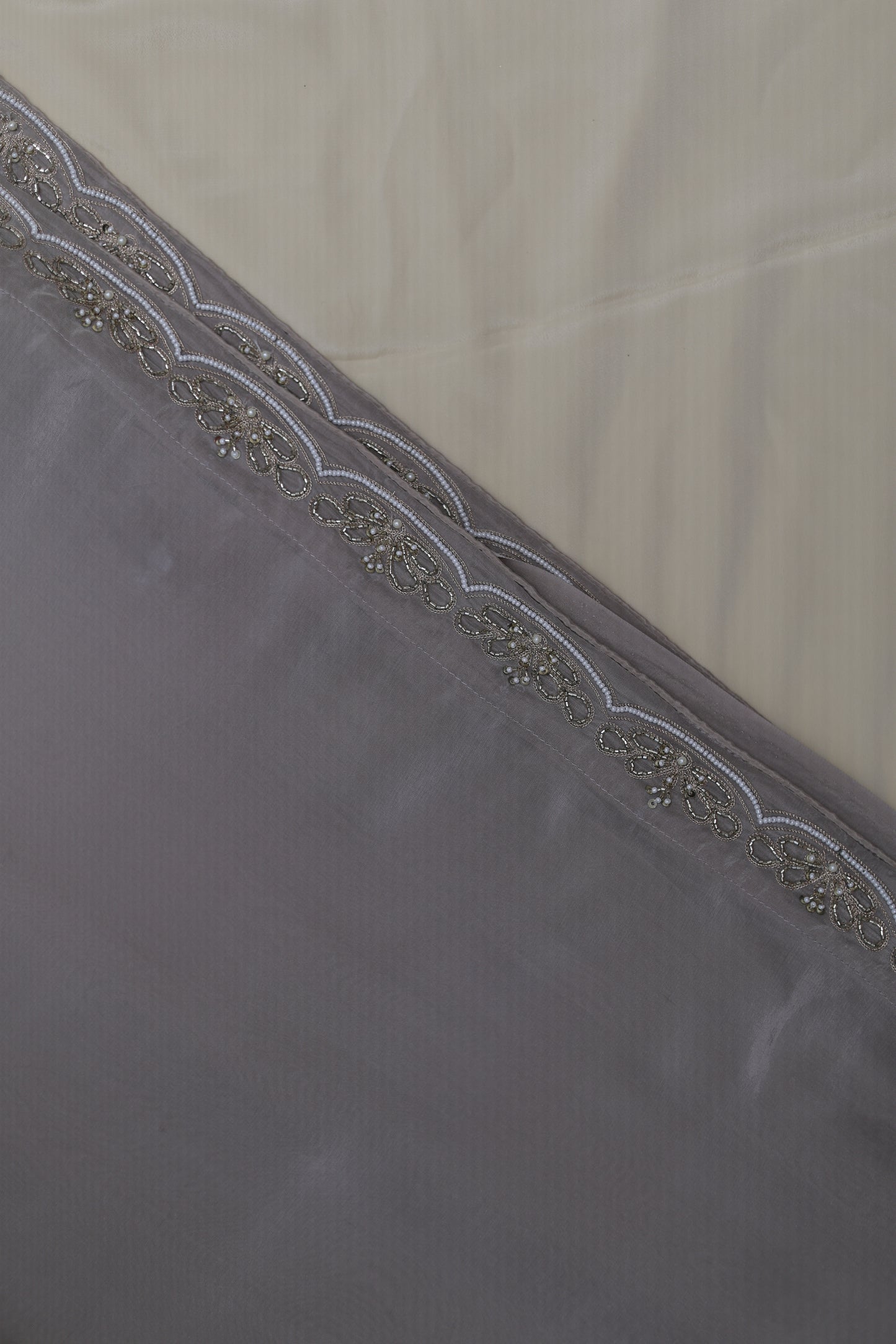 METALLIC BEIGE - H.O.SILK SAREE (PUSHPA REKHA-FLORAL LINE)
