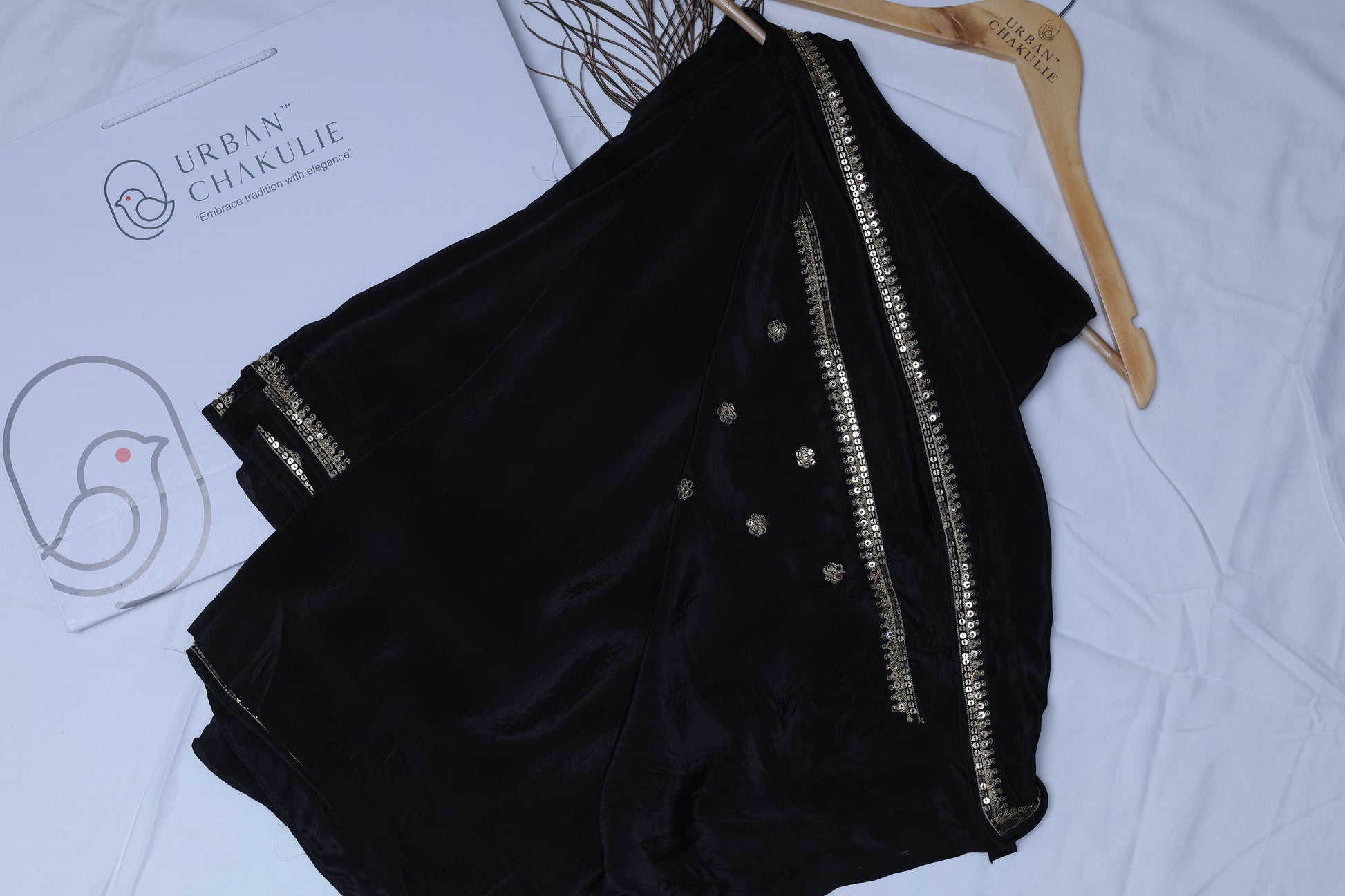 BLACK- H.O.SILK SAREE (SITARA KINARA - STARRY EDGE)