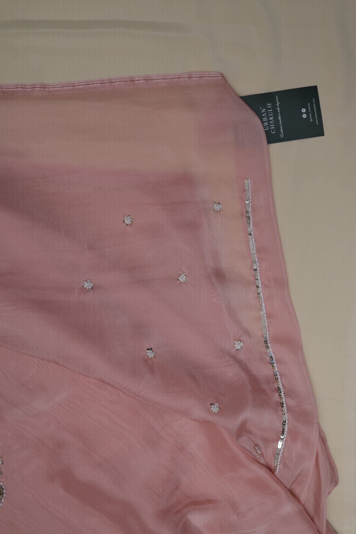 LIGHT PINK- AUTUMN CREPE SAREE(TARA CHANDRA- STARS & MOON)