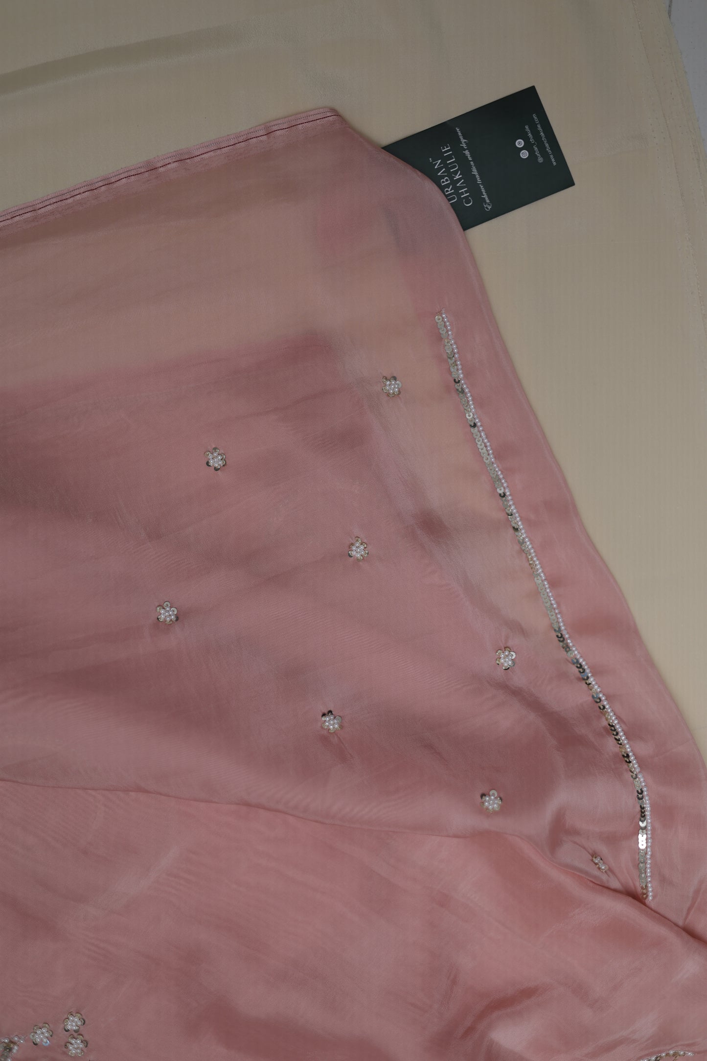 LIGHT PINK- AUTUMN CREPE SAREE(TARA CHANDRA- STARS & MOON)