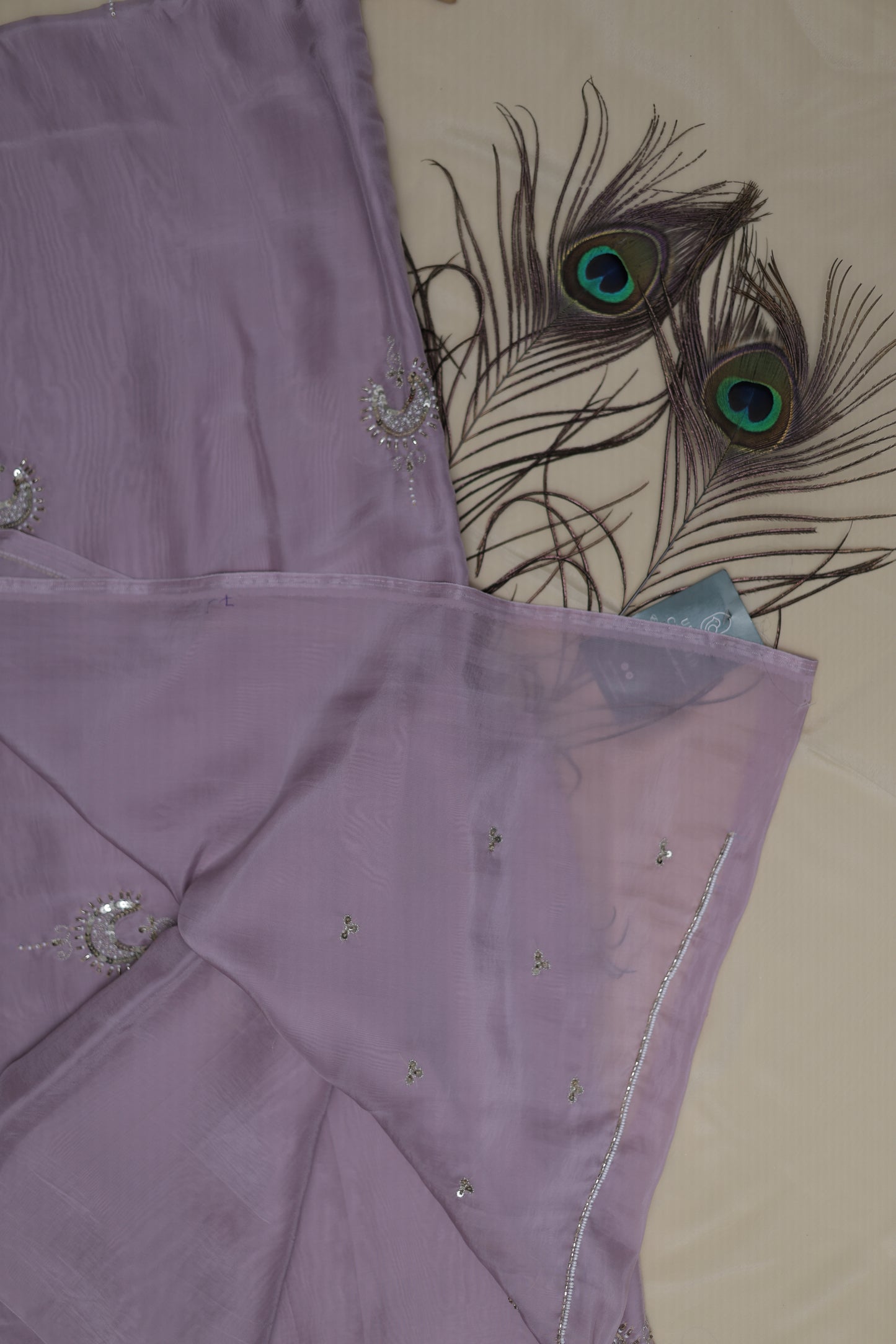 LIGHT PURPLE - AUTUMN CREPE SAREE (INDU REKHA- MOON’S ARC)