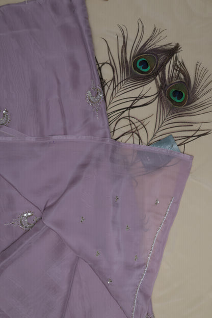 LIGHT PURPLE - AUTUMN CREPE SAREE (INDU REKHA- MOON’S ARC)