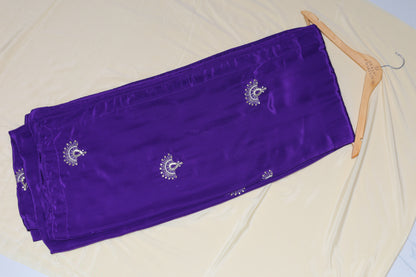 DEEP VIOLET- H.O.SILK SAREE (CHAAND BUTTA - MOON MOTIFS)