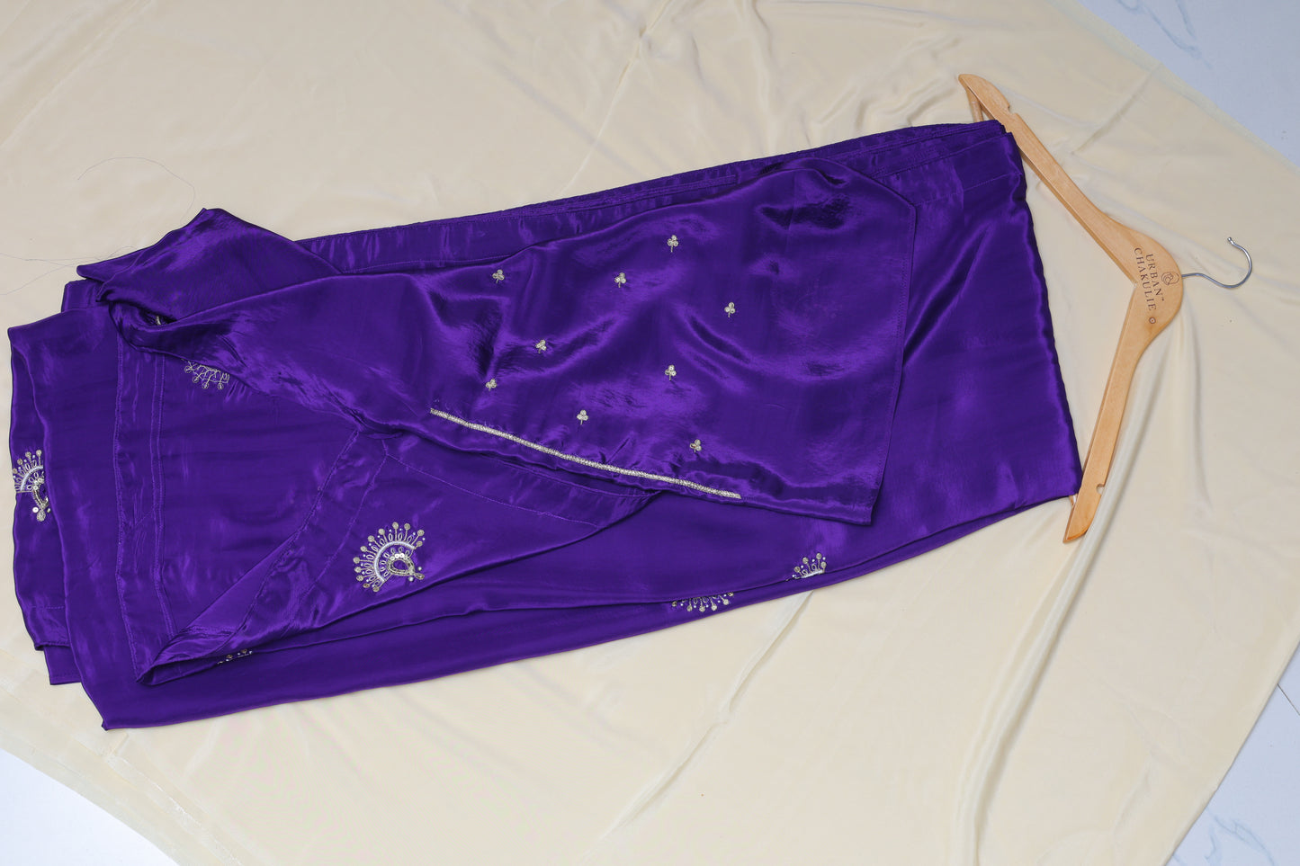 DEEP VIOLET- H.O.SILK SAREE (CHAAND BUTTA - MOON MOTIFS)