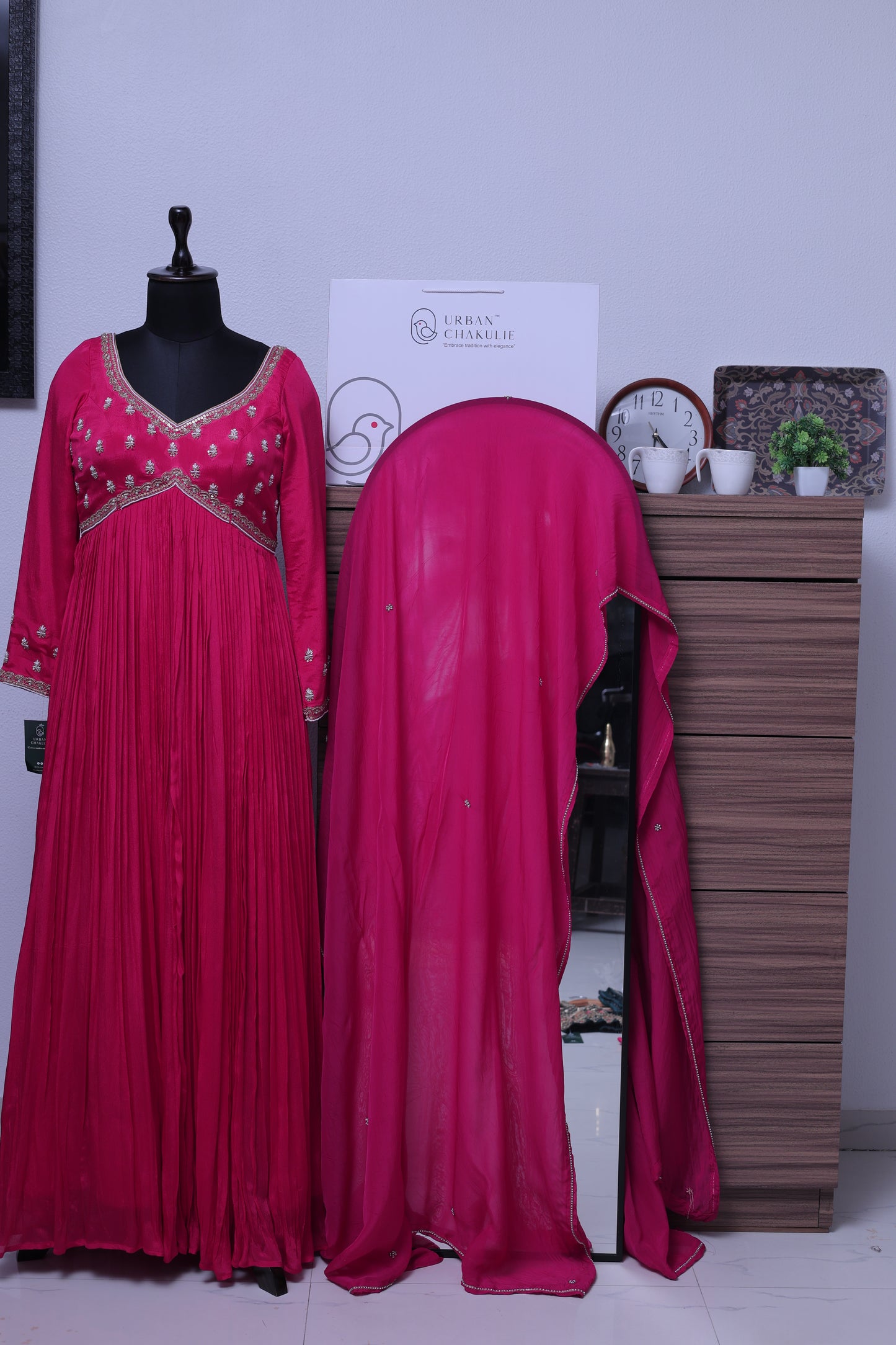 DARK PINK ANARKALI SET