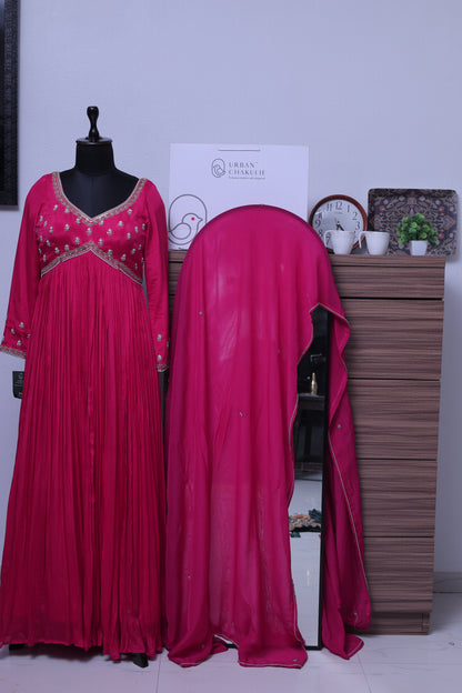 DARK PINK ANARKALI SET