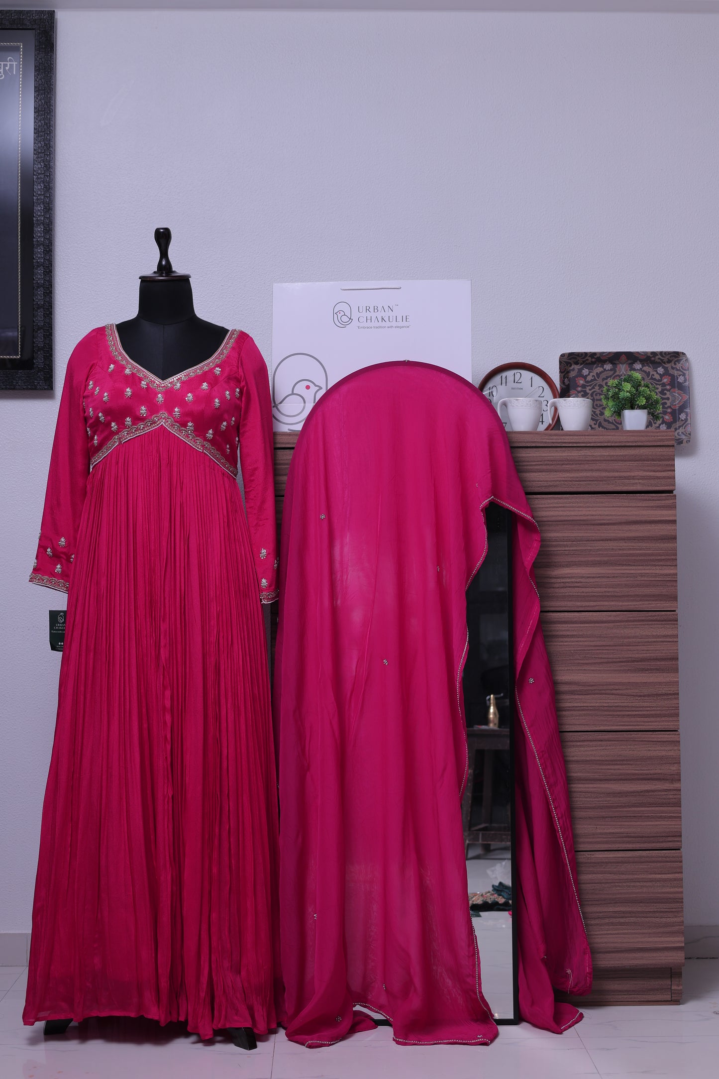 DARK PINK ANARKALI SET