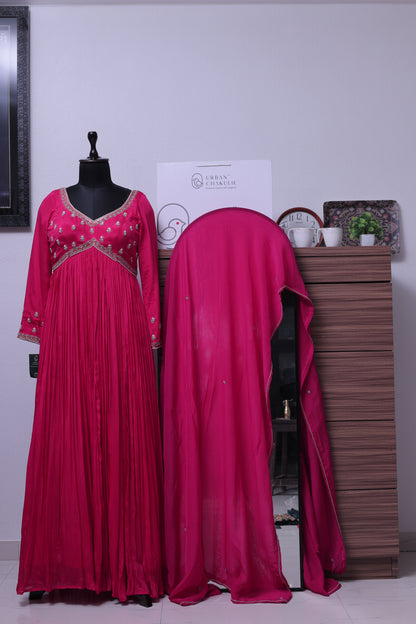 DARK PINK ANARKALI SET