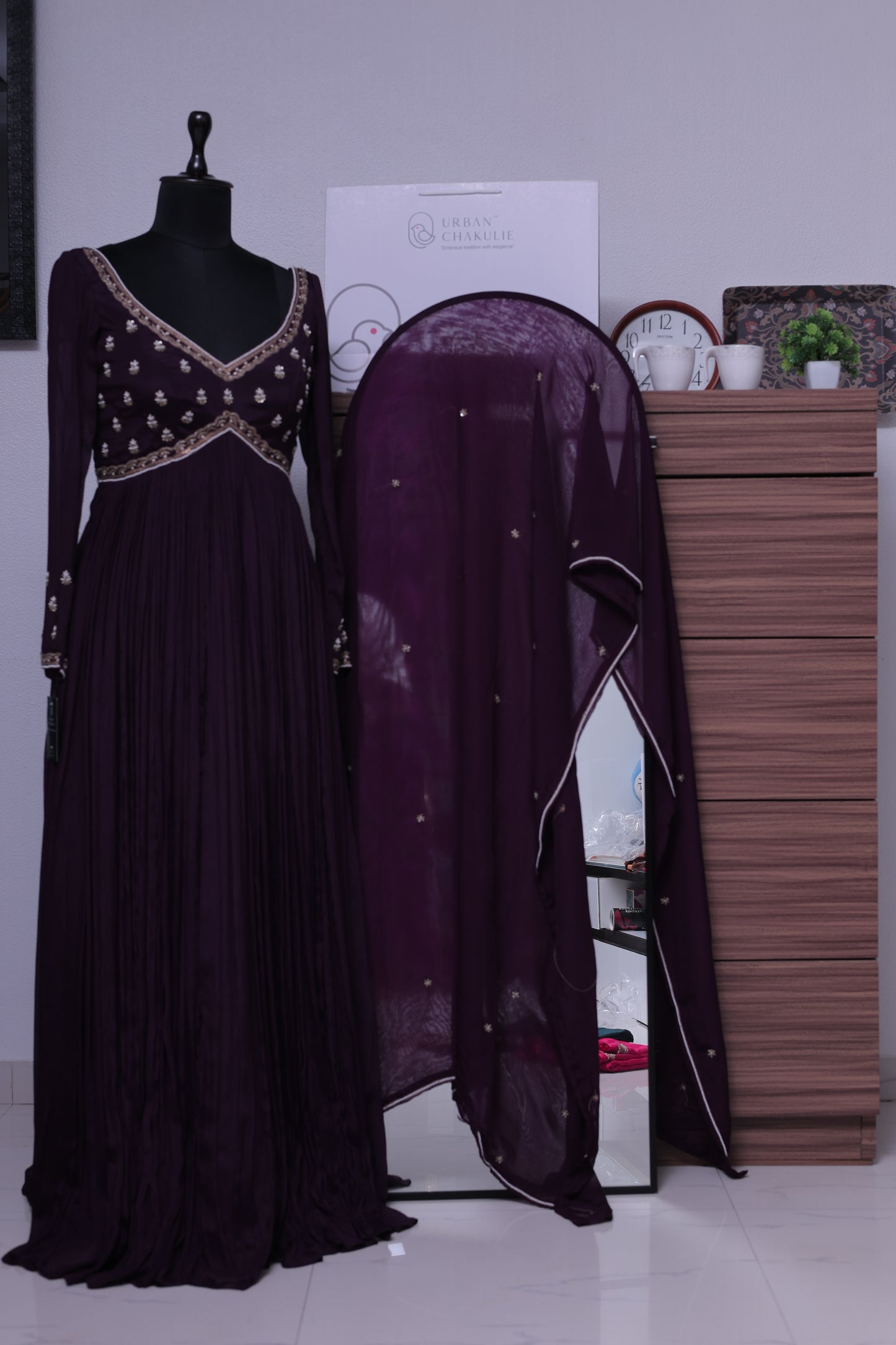 DARK MIDNIGHT PURPLE ANARKALI SET
