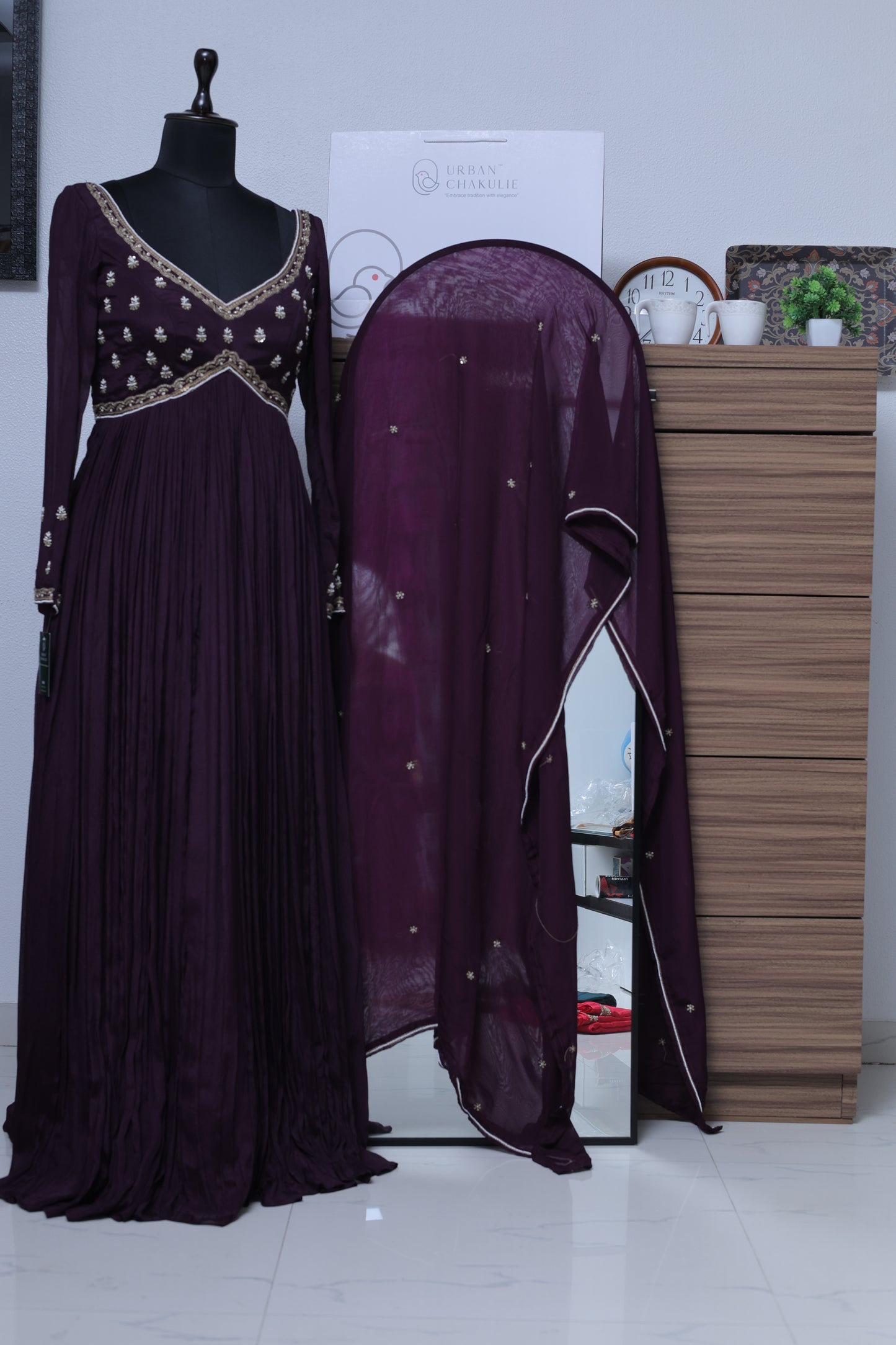 DARK MIDNIGHT PURPLE ANARKALI SET