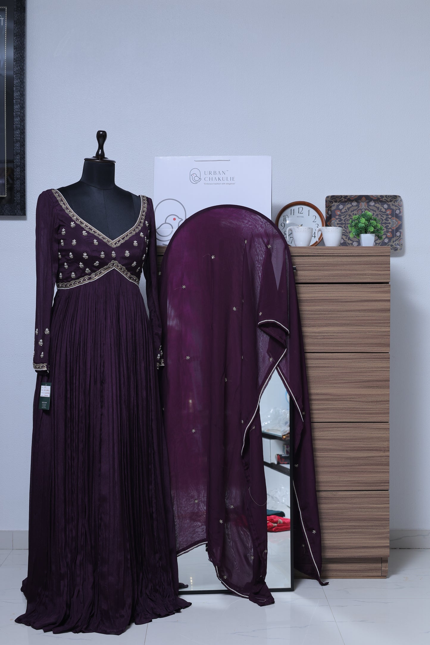 DARK MIDNIGHT PURPLE ANARKALI SET