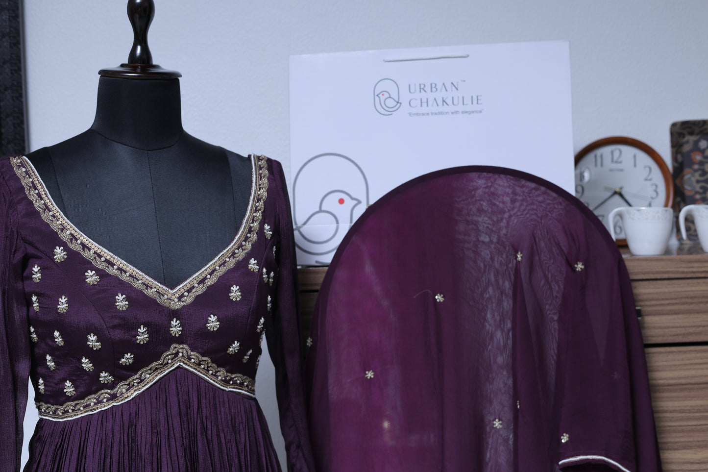 DARK MIDNIGHT PURPLE ANARKALI SET