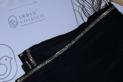 BLACK- H.O.SILK SAREE (SITARA KINARA - STARRY EDGE)