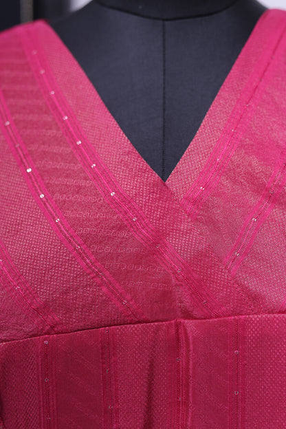 PINK PRINCESS CUT KURTA PANT SET