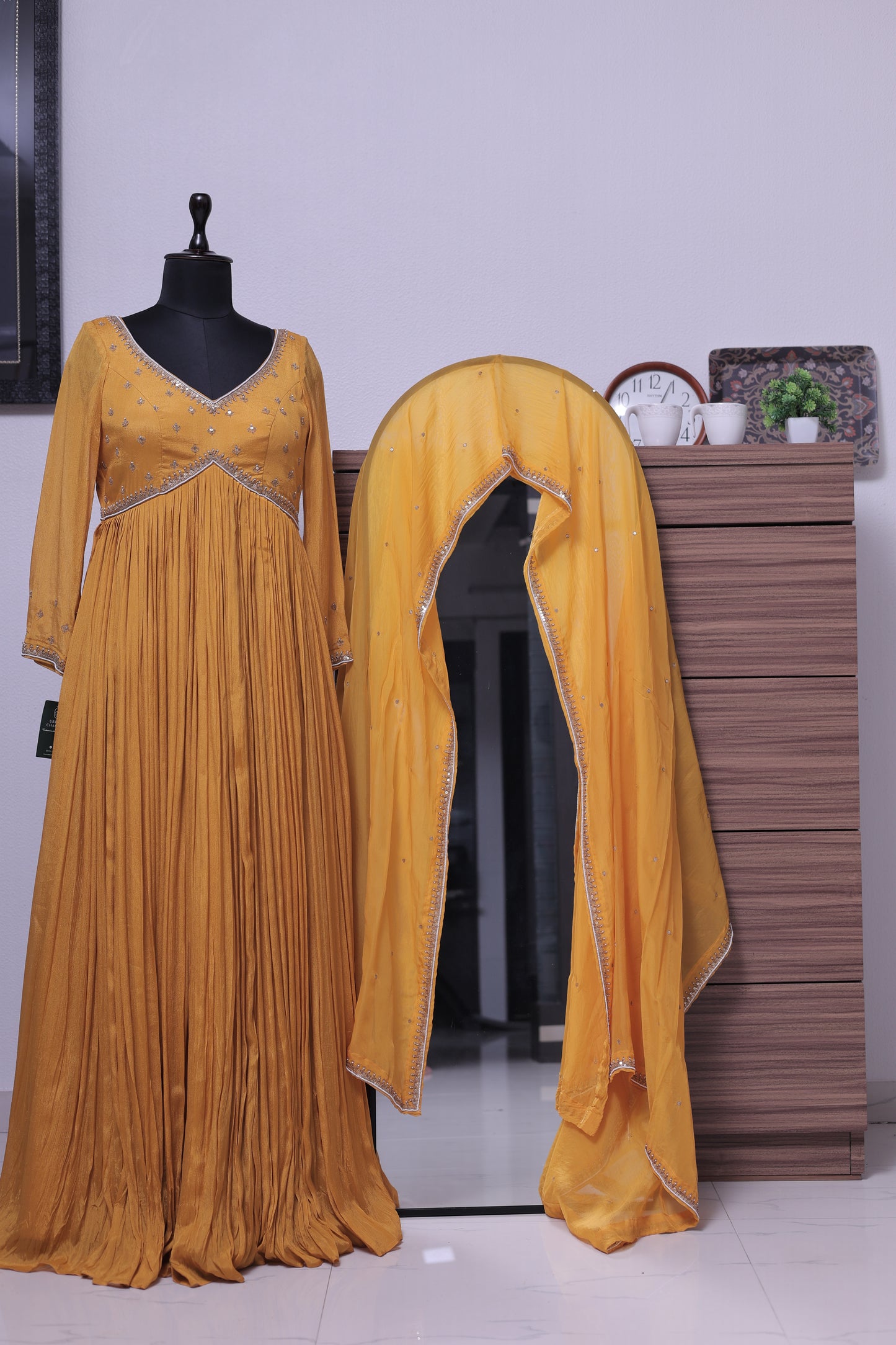 MUSTARD YELLOW ANARKALI SET