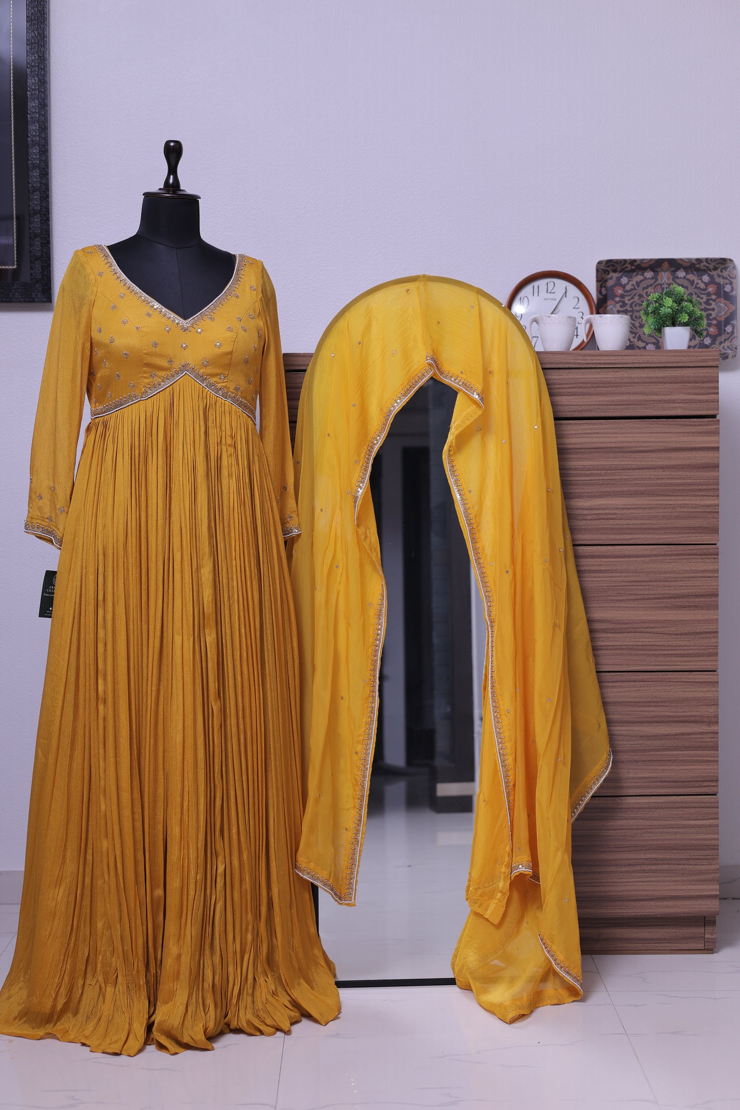 MUSTARD YELLOW ANARKALI SET