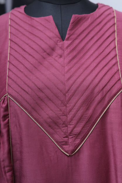 MAROON PINK - SIDE PLEATS SUIT SET