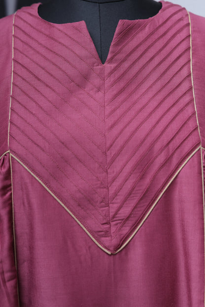 MAROON PINK - SIDE PLEATS SUIT SET