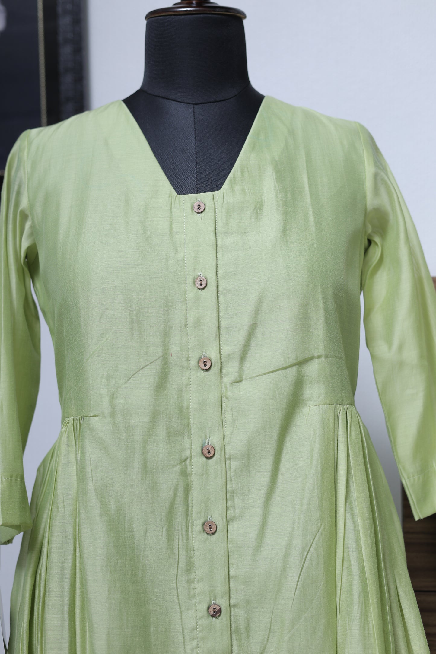 LIGHT SAGE GREEN- CHANDERI CO-ORD SET