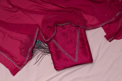 DARK RED (KANAKREKHA-GOLDEN LINES) SUIT SET