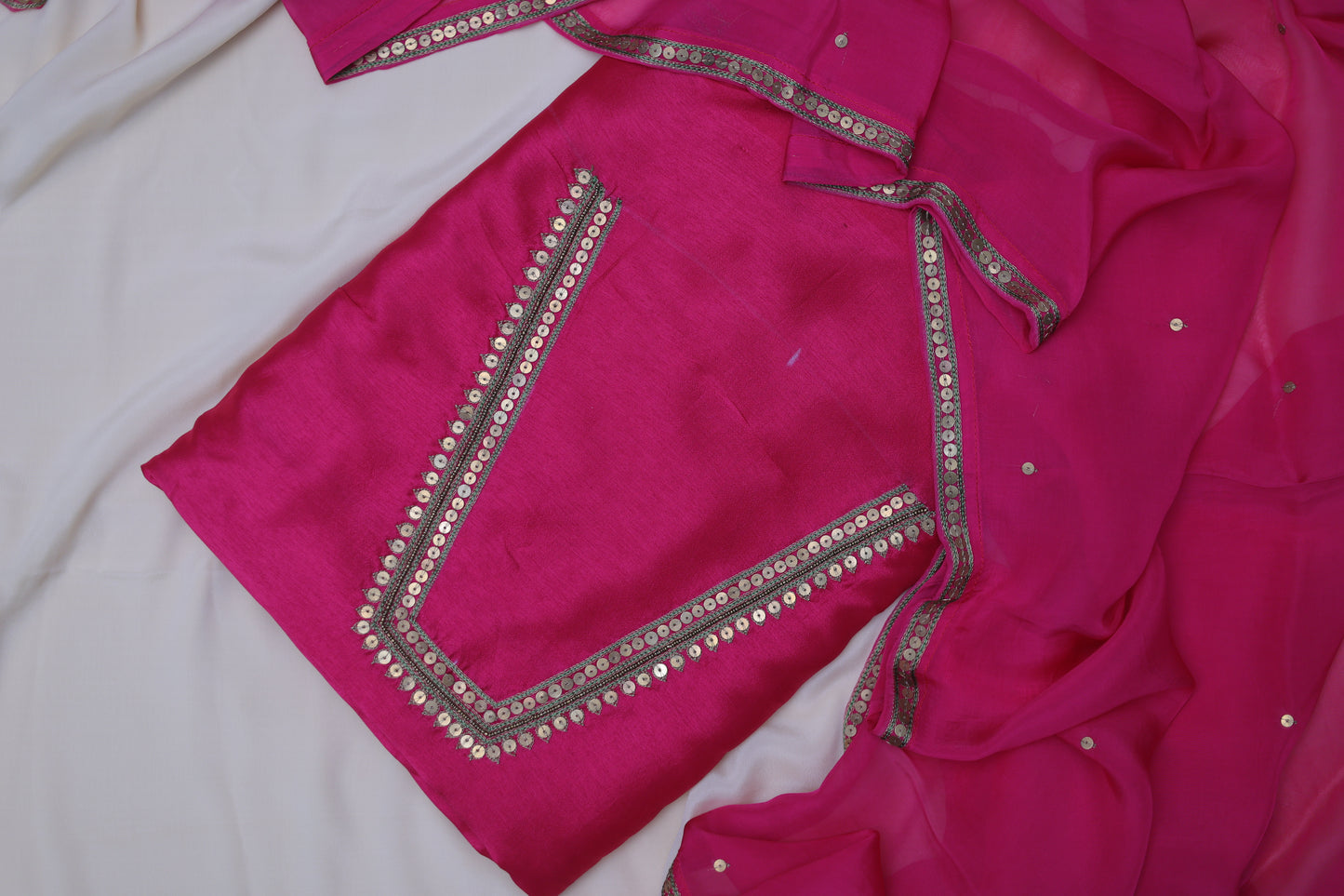 DARK PINK(JHILMIL-SPARKLING) SUIT SET