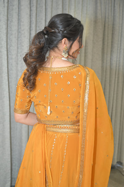 MUSTARD YELLOW LEHENGA SET (SUNEHRI SAAZ - GOLDEN ADORNMENT)