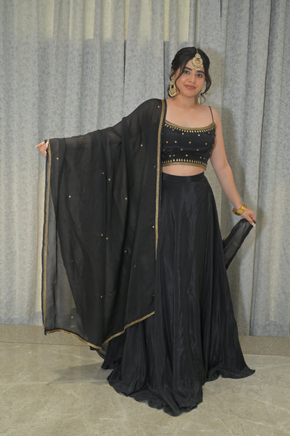 BLACK LEHENGA SET (SHAHI SHYAAM-ROYAL BLACK)