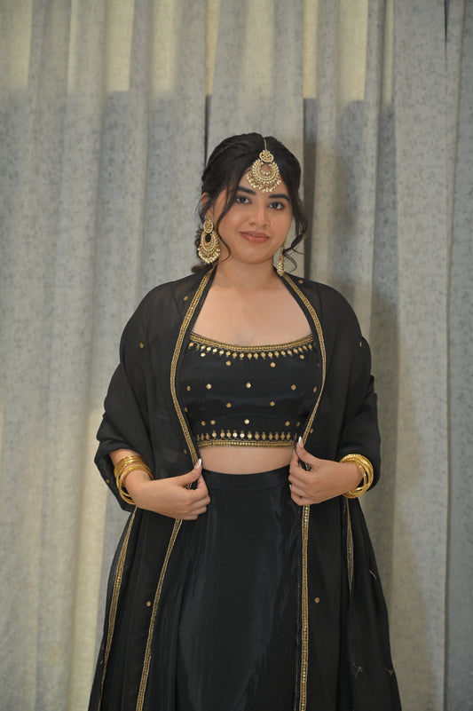 BLACK LEHENGA SET (SHAHI SHYAAM-ROYAL BLACK)