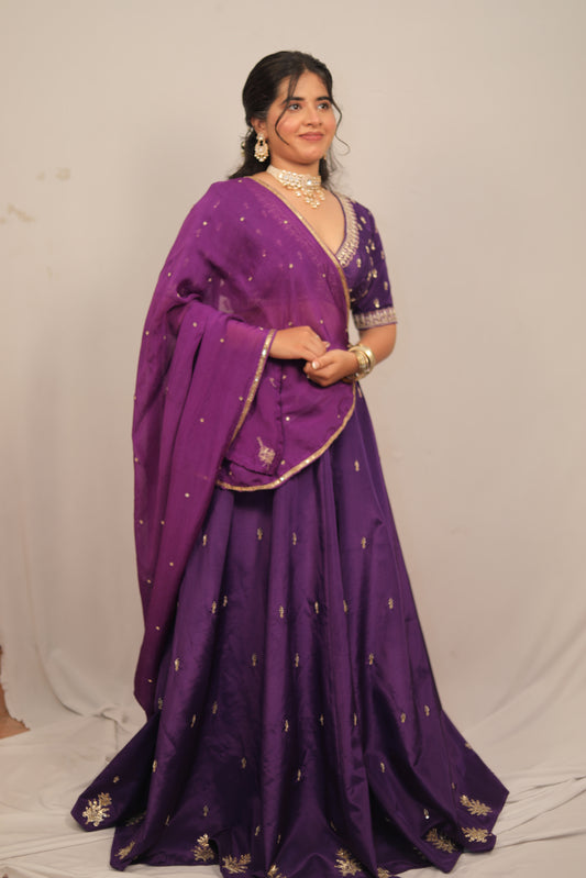 DEEP VIOLET LEHENGA SET (JAMUNI MOHINI-PURPLE BEAUTY)