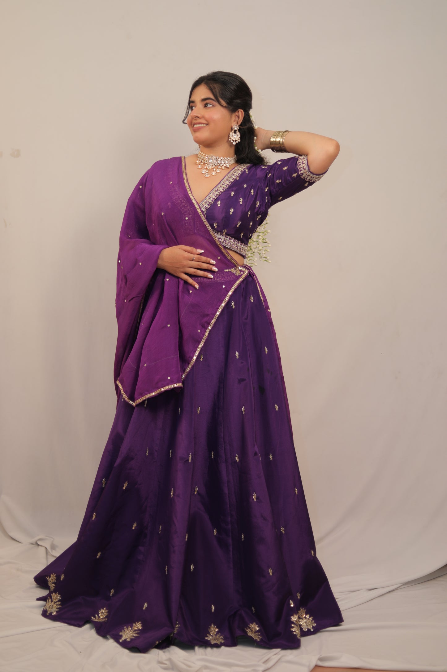 DEEP VIOLET LEHENGA SET (JAMUNI MOHINI-PURPLE BEAUTY)