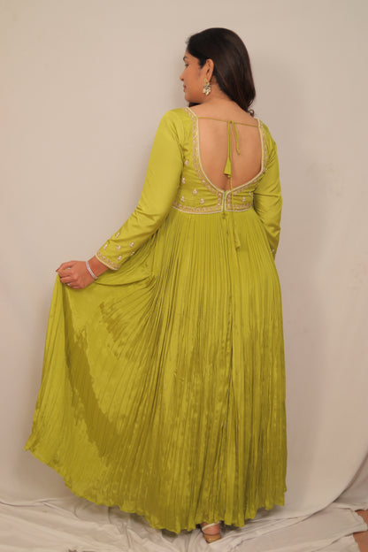 LIME GREEN ANARKALI SET