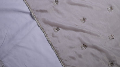 SILVER GREY - TISSUE SAREE (PUSHPA BINDU - FLORAL DOT)