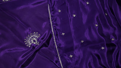 DEEP VIOLET- H.O.SILK SAREE (CHAAND BUTTA - MOON MOTIFS)