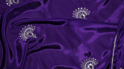 DEEP VIOLET- H.O.SILK SAREE (CHAAND BUTTA - MOON MOTIFS)