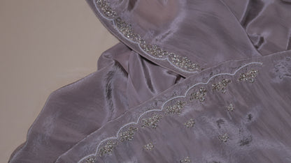 METALLIC BEIGE - H.O.SILK SAREE (PUSHPA REKHA-FLORAL LINE)