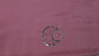 LIGHT PINK- AUTUMN CREPE SAREE(TARA CHANDRA- STARS & MOON)