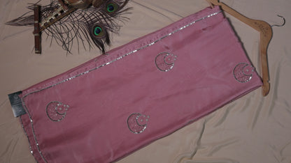 LIGHT PINK- AUTUMN CREPE SAREE(TARA CHANDRA- STARS & MOON)