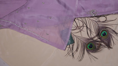 LIGHT PURPLE - AUTUMN CREPE SAREE (INDU REKHA- MOON’S ARC)