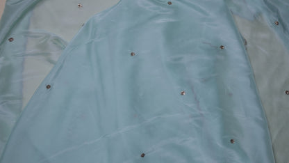 POWDER BLUE- AUTUMN CREPE SAREE( CHAKRA BUTTI - CIRCLE MOTIFS)